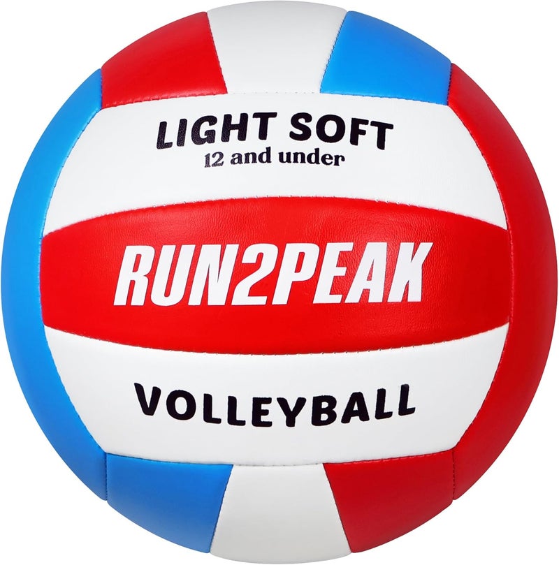 RUN2PEAK Light Soft Volleyball - Light Volleyball Designed for Beginners Kids Youth Teen - Lightweight Volleyballs for Indoor Outdoor Beach Backyard Official Size 5 Training Volley Ball - Image 1